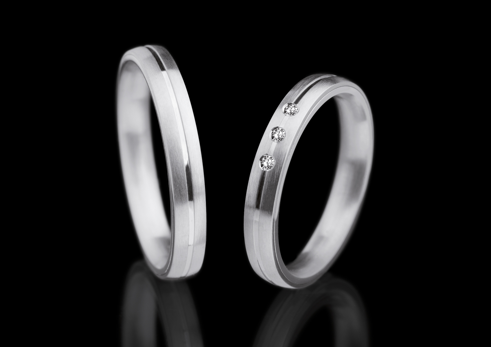 Platin und Edelstahl Eheringe Edelstahl