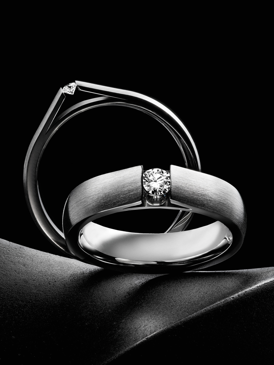 schwebende Diamanten R516+R506 Brillantring schwebende Diamanten